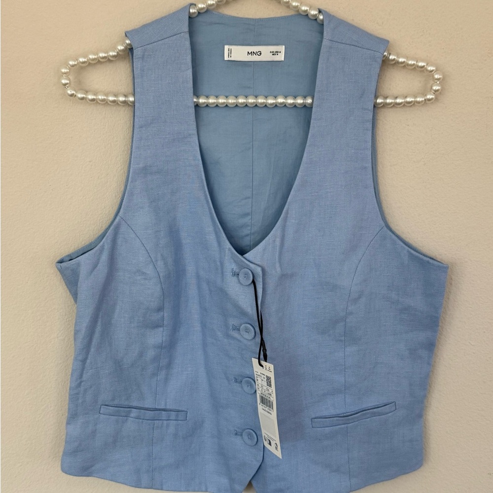 Mango LINEN SUIT VEST - Picture 3 of 5